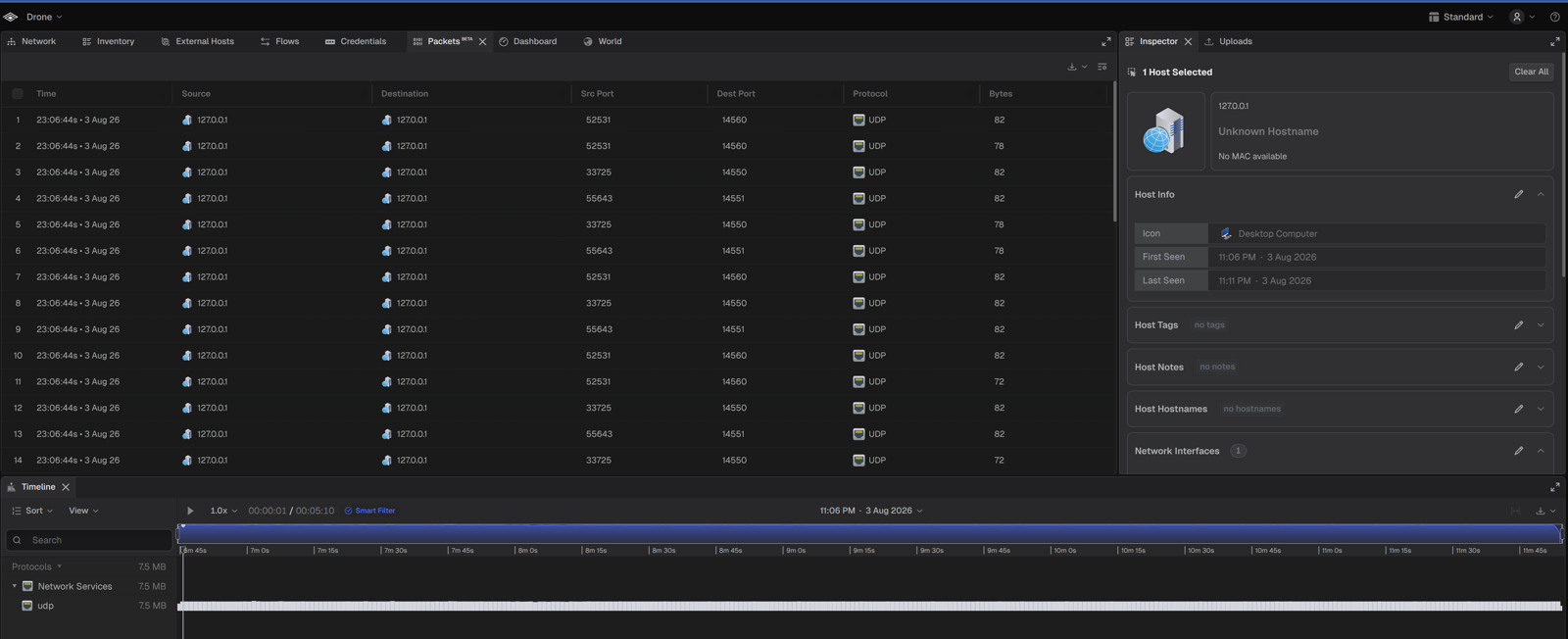 Teleseer's packet view of the same capture