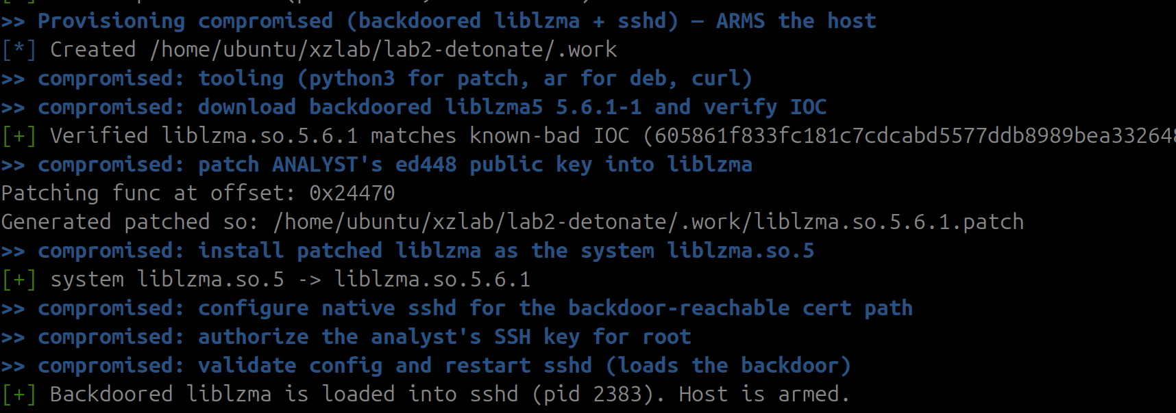 Compromised Host setup during make